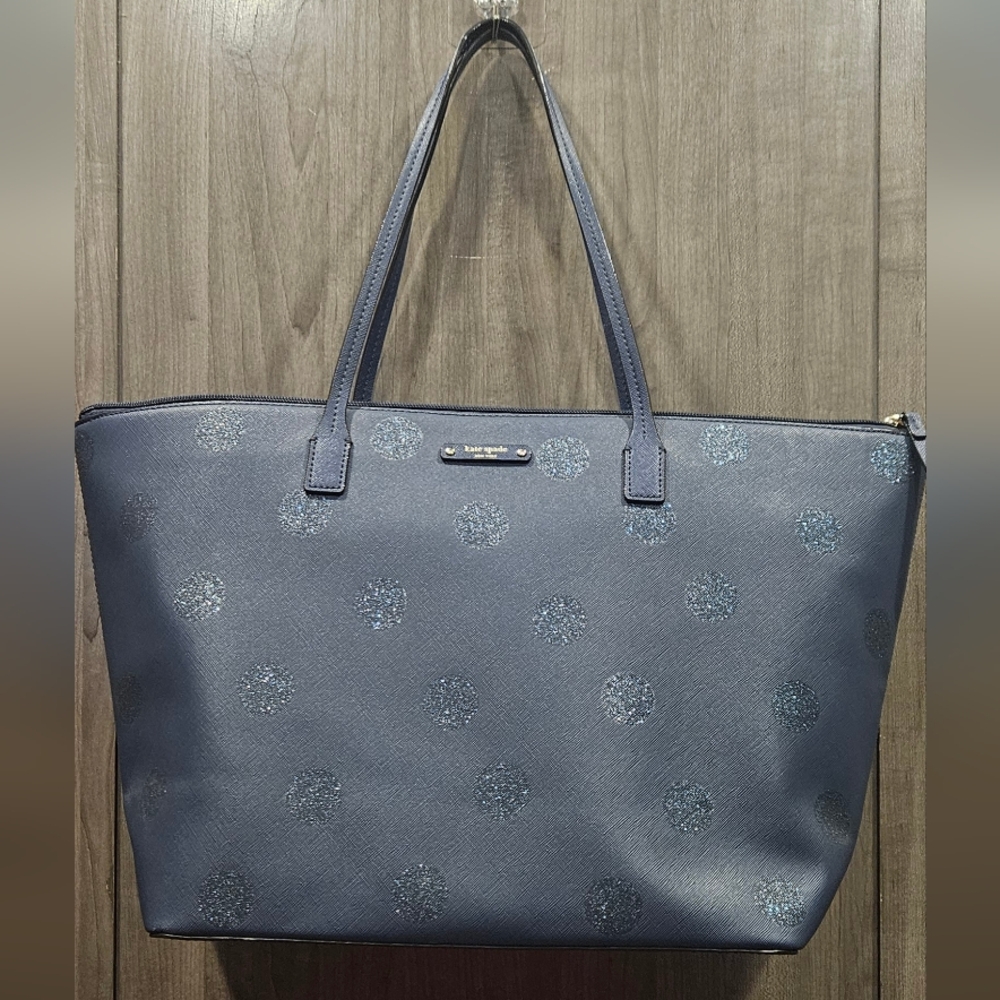 Kate Spade Blue Leather Tote Bag